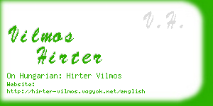 vilmos hirter business card